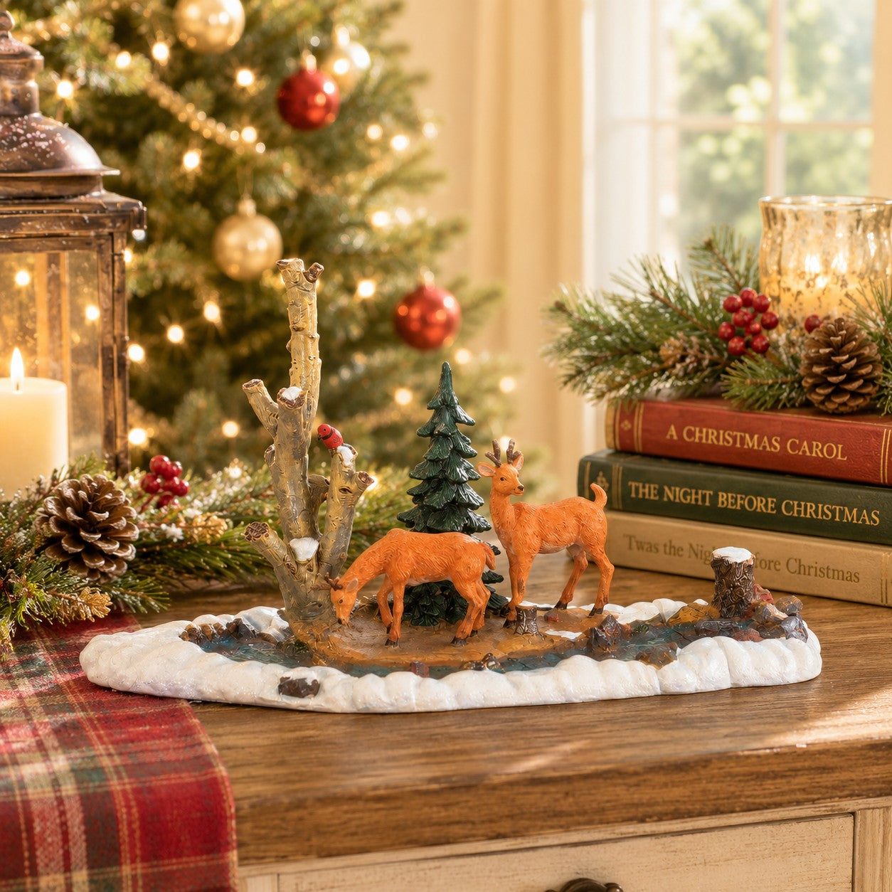 LEMAX 03327 , Feeding Deer, Set Of 3