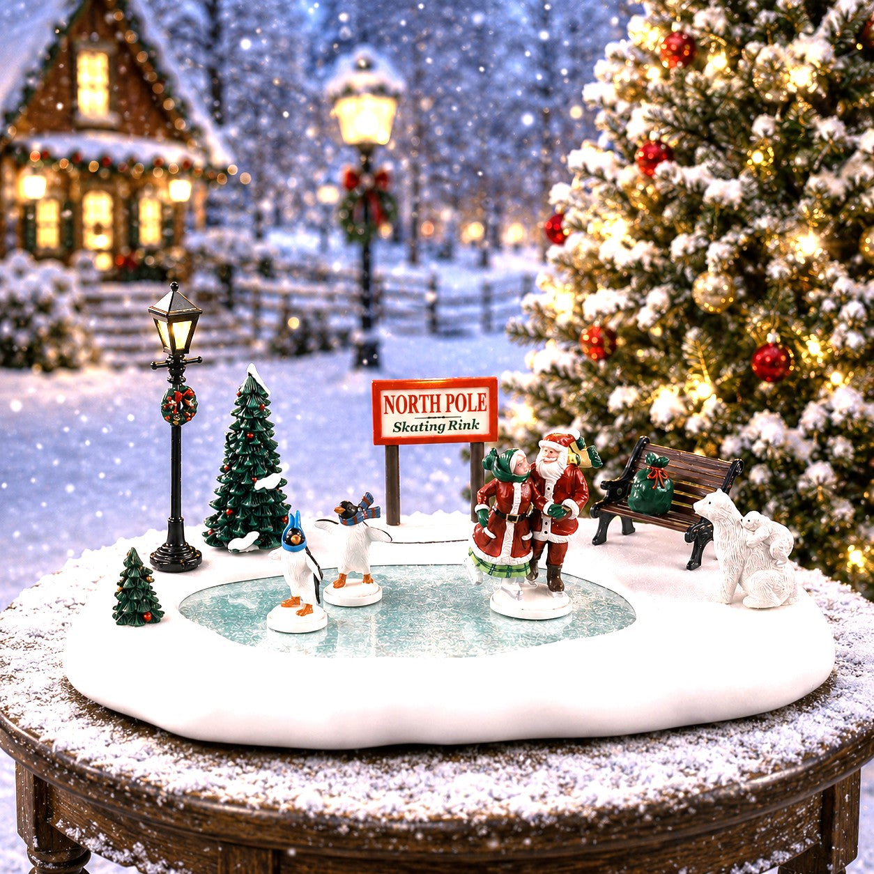 LEMAX 14837 North Pole Skating Rink, B/O (4.5V)