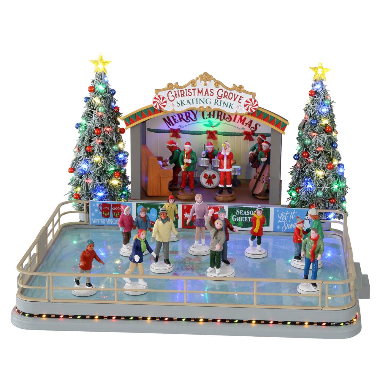 LEMAX 14870-UK Christmas Grove Skating Rink, Incl. Adaptor 74254, 550 mA (White)