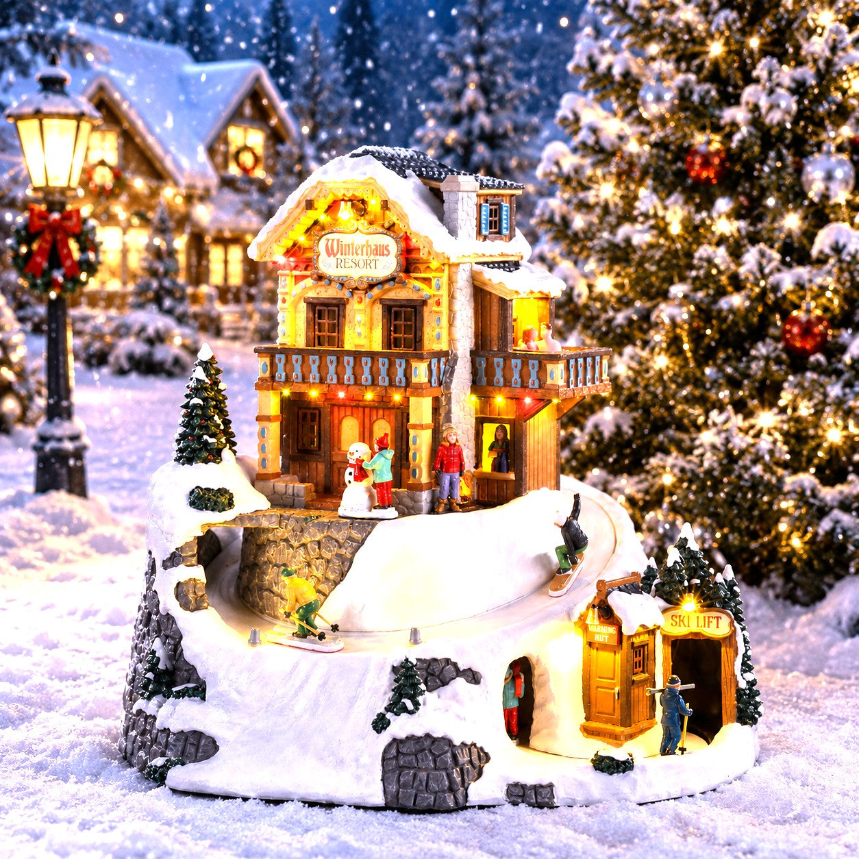 LEMAX 15735-UK Winterhaus Resort, Incl. Adaptor 74254, 550 mA (White)