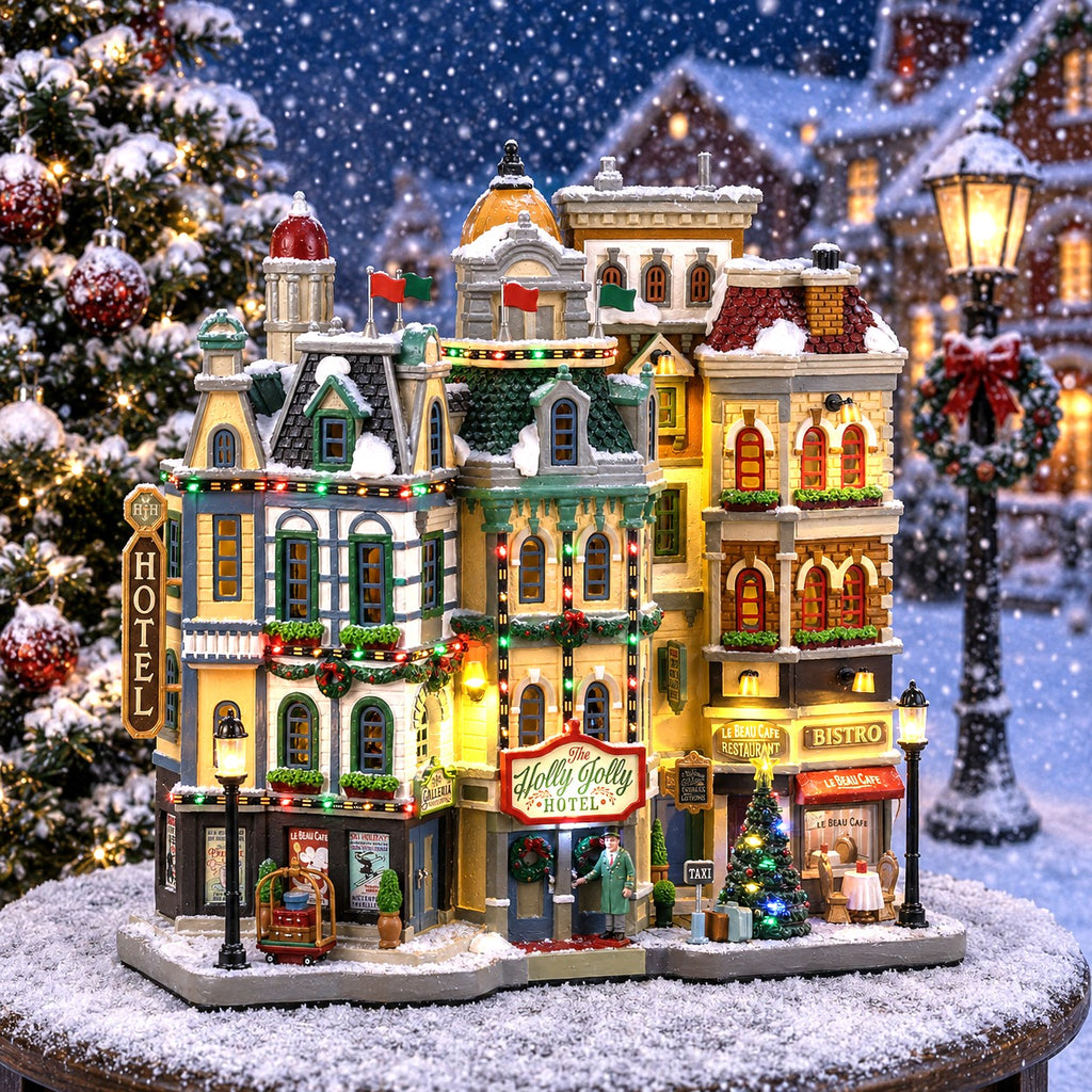 LEMAX 35028 The Holly Jolly Hotel, B/O (4.5V)