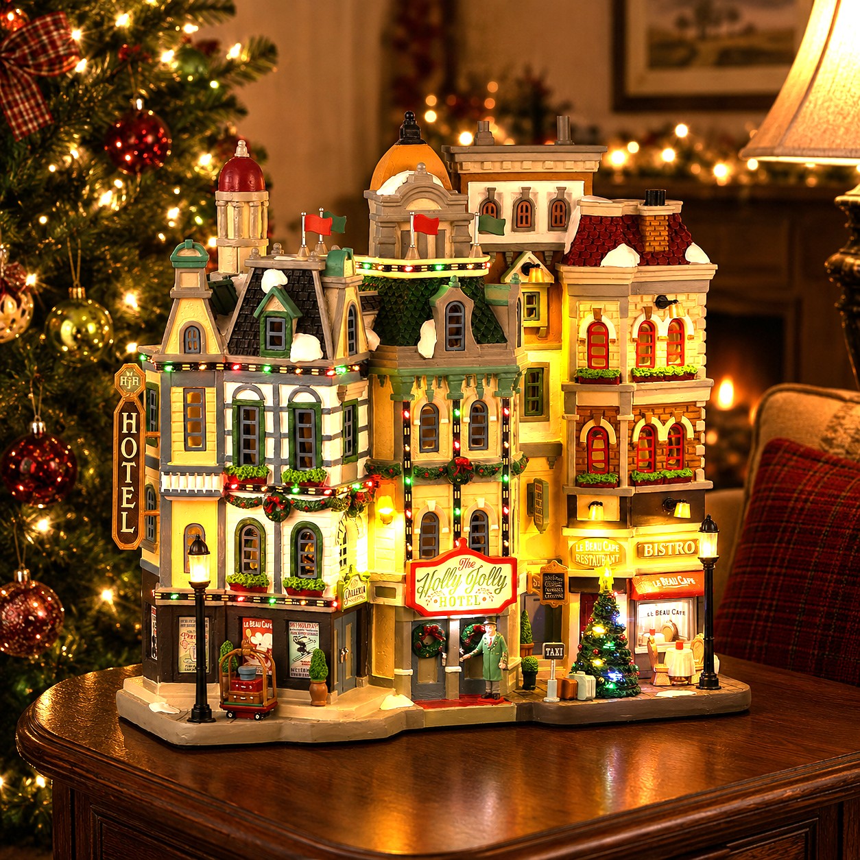 LEMAX 35028 The Holly Jolly Hotel, B/O (4.5V)
