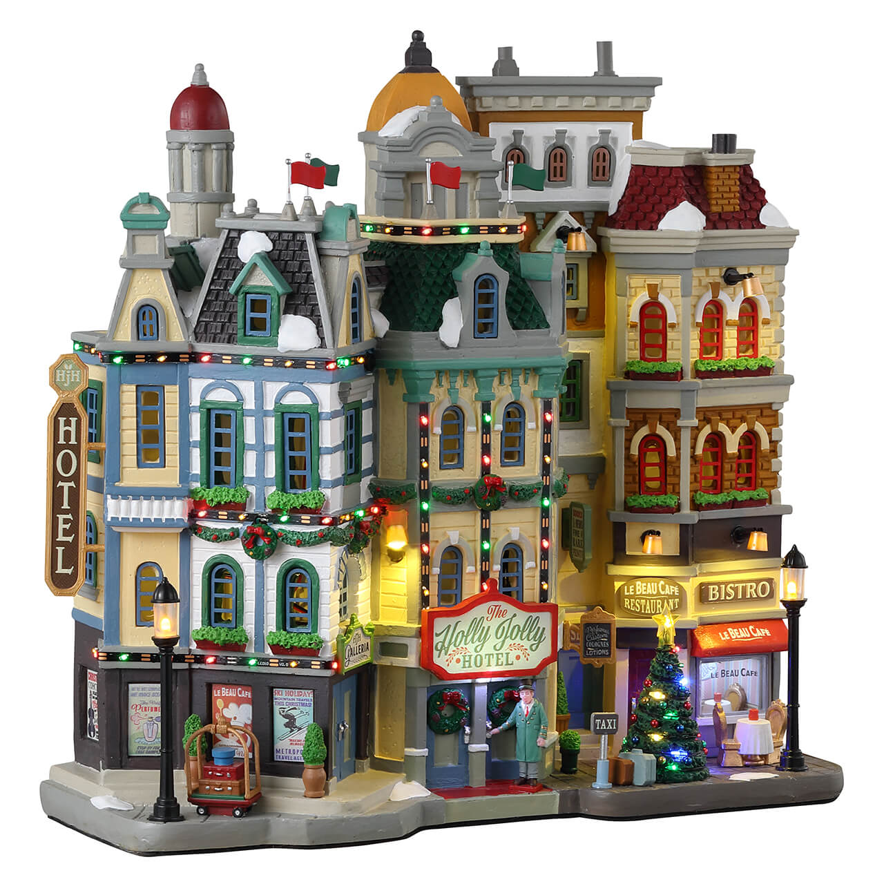 LEMAX 35028 The Holly Jolly Hotel, B/O (4.5V)