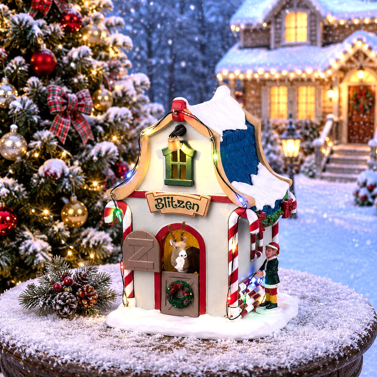 LEMAX 44334 Blitzen's Den, AC Adaptable (Not Included)