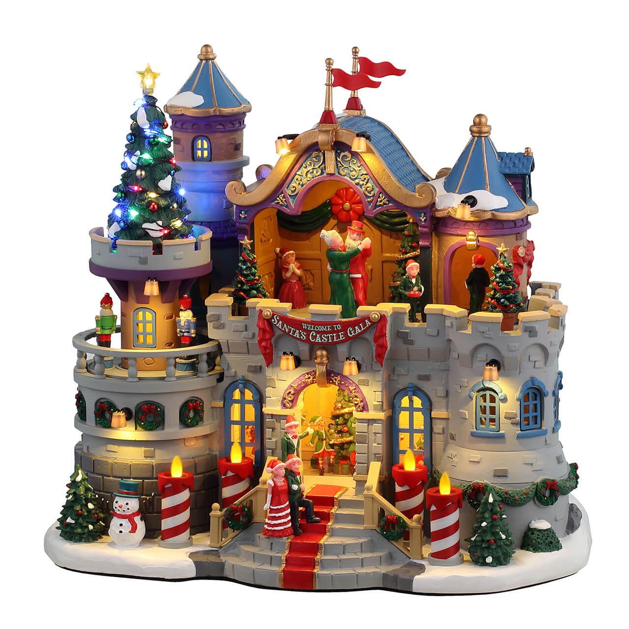 LEMAX 45270-UK Santa's Castle Gala, Incl. Adaptor 74254, 550 mA (White)