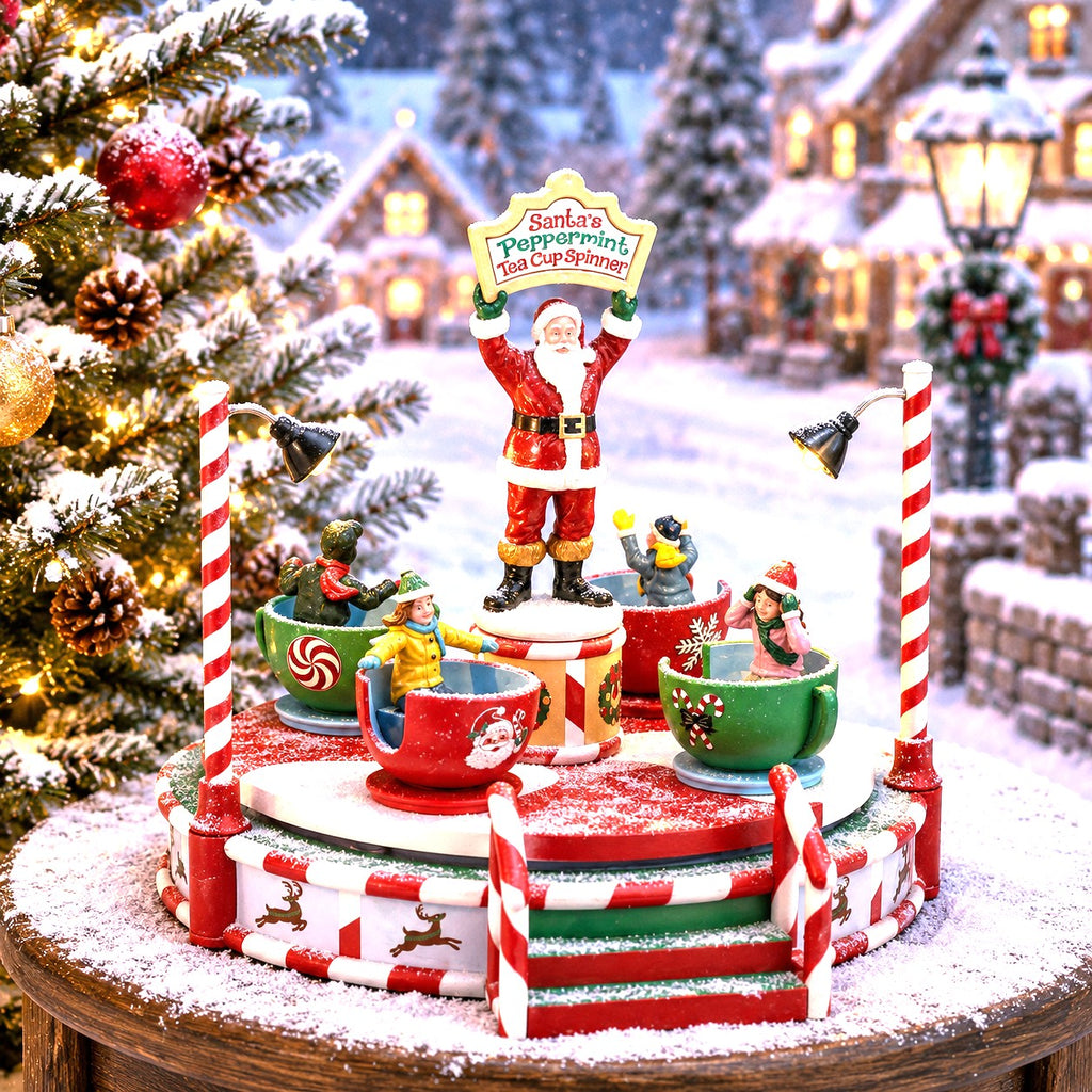 LEMAX 54446 Santa's Peppermint Teacup Spinner, B/O (4.5V)
