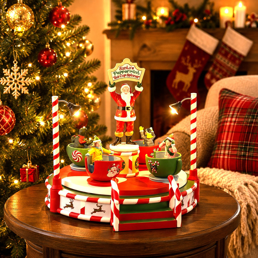 LEMAX 54446 Santa's Peppermint Teacup Spinner, B/O (4.5V)