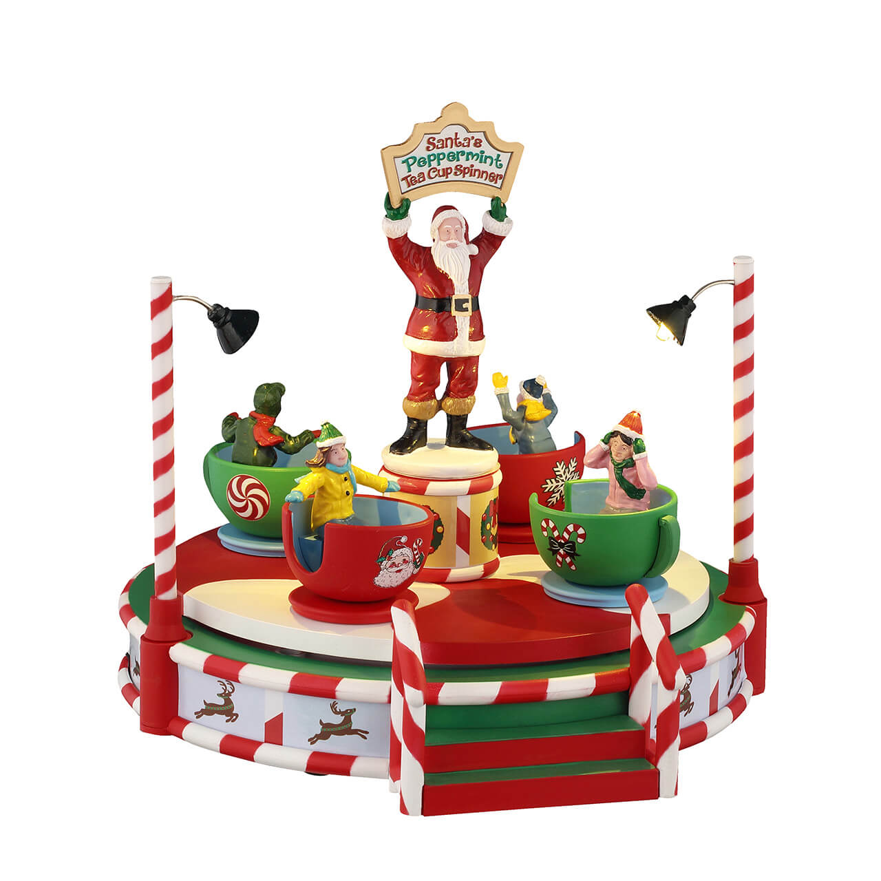 LEMAX 54446 Santa's Peppermint Teacup Spinner, B/O (4.5V)