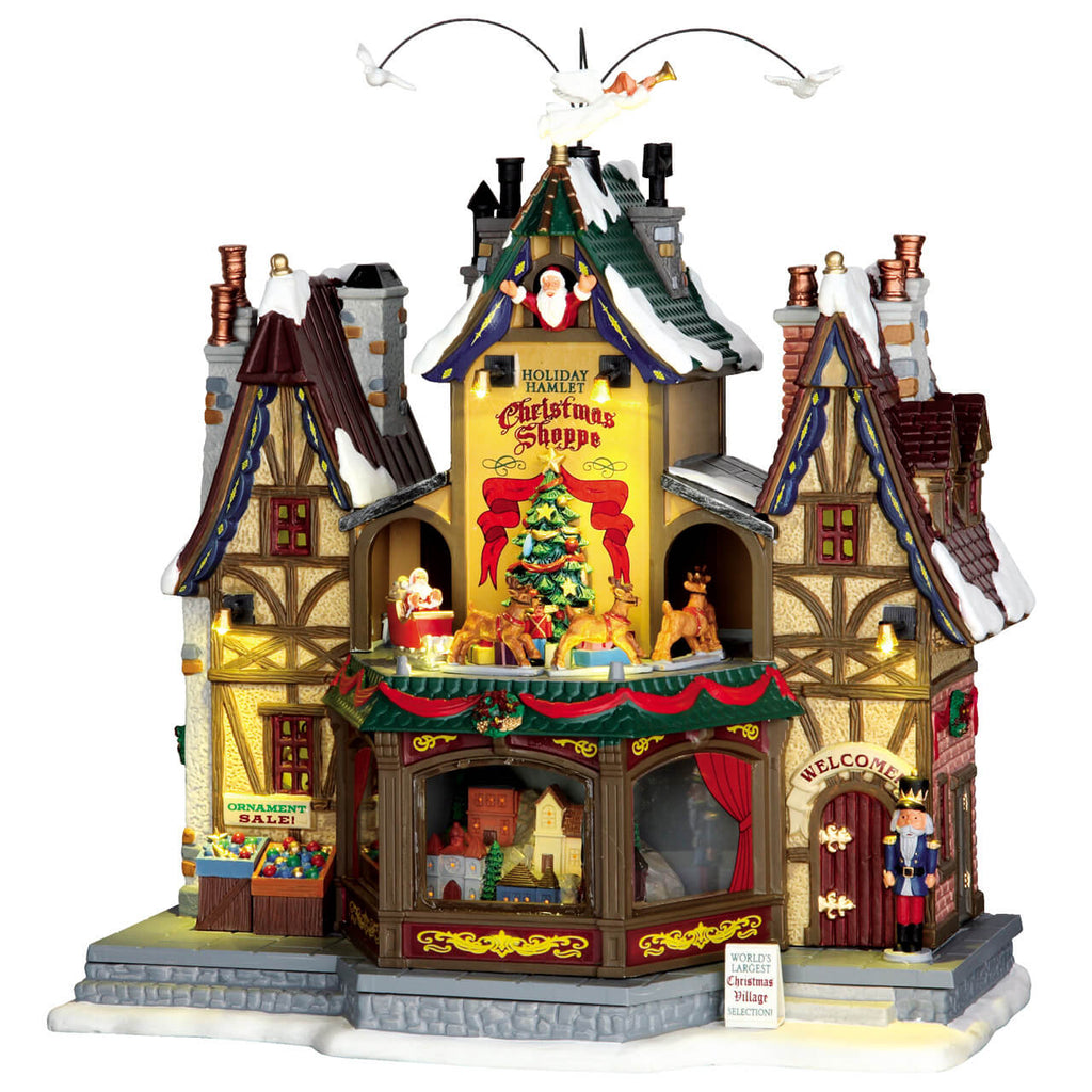 LEMAX 55026-UK Holiday Hamlet Christmas Shoppe, Incl. Adaptor 74254, 550 mA (White)