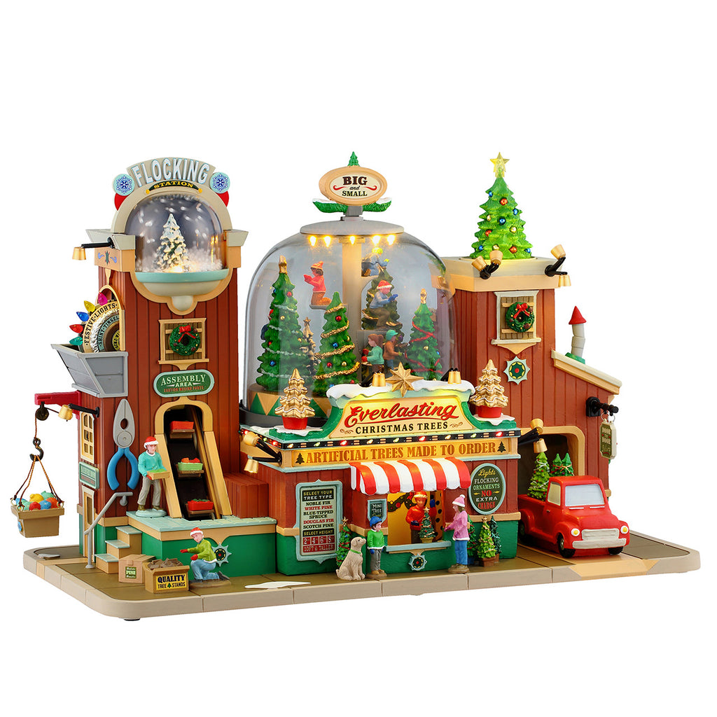 LEMAX 55324 Everlasting Christmas Trees - Lighted Christmas Village Building with Sound (2026)