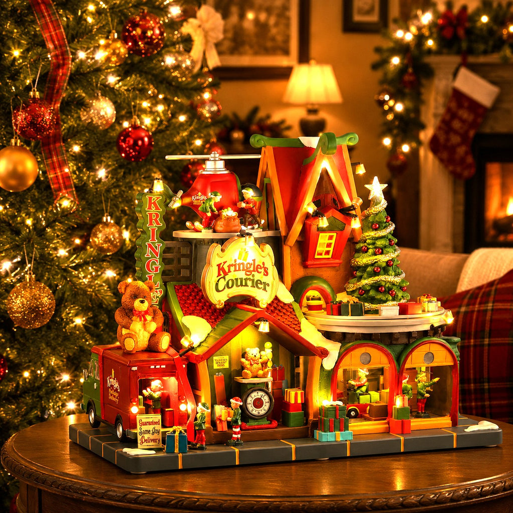 LEMAX 55325 Kringle's Courier - Lighted Christmas Village Building with Sound (2025)