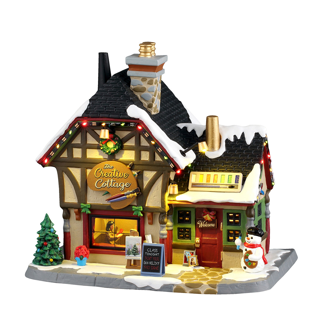 LEMAX 55354-UK The Creative Cottage, Incl. Adaptor 44338, 100 mA (White)