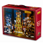 LEMAX 56673-UK The Village Square Clock Tower Set, INCL. Adaptor 74254, 550 mA (White)