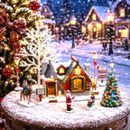LEMAX 56674-UK Santa's Snack Shack Set, INCL. Adaptor 74254, 550 mA (White)