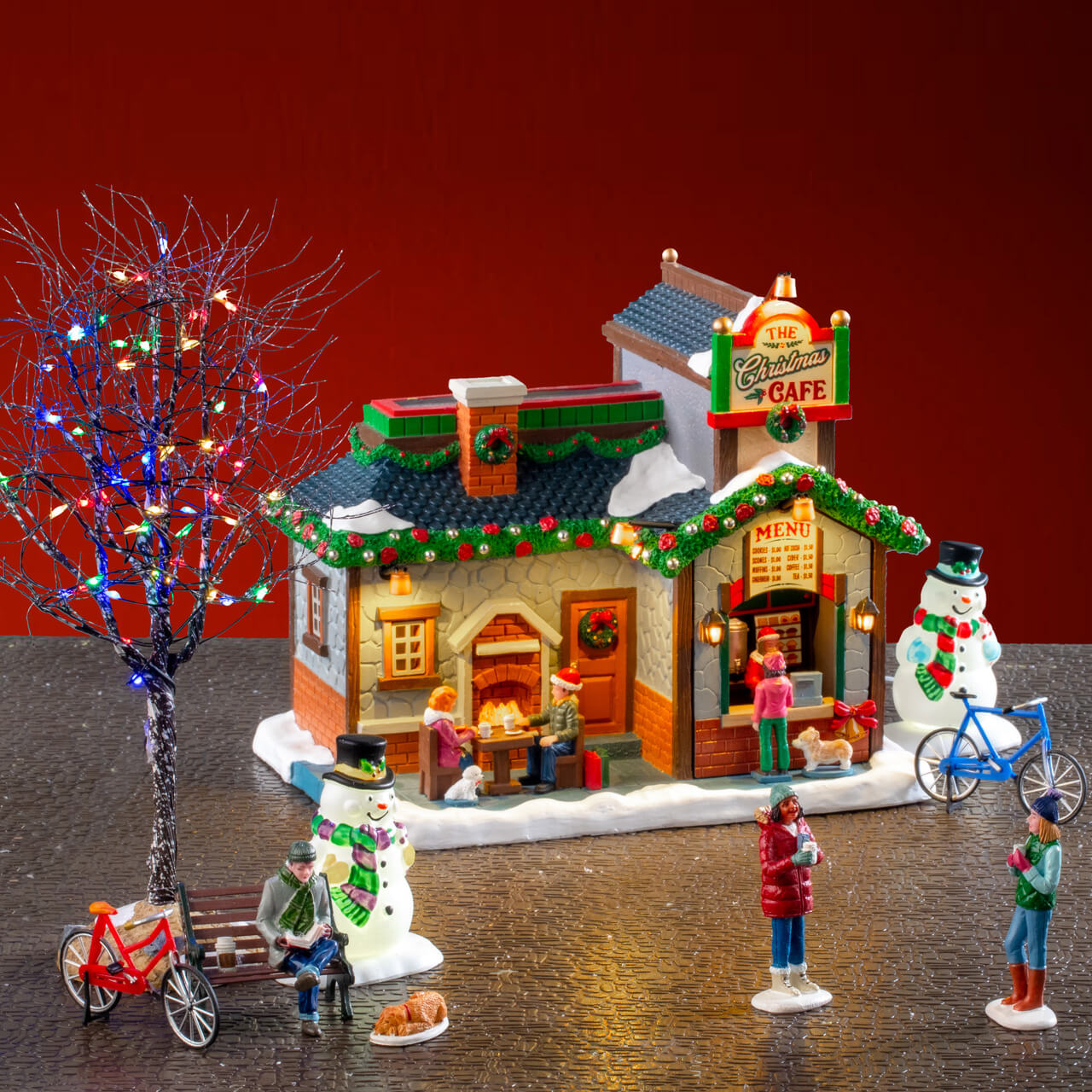 LEMAX 56675-UK The Christmas Cafe Set, INCL. Adaptor 74254, 550 mA (White)