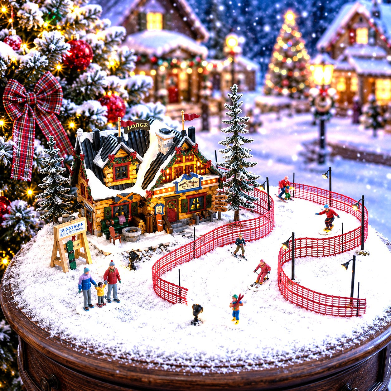 LEMAX 56676-UK Apres-Ski Lodge Set, INCL. Adaptor 74254, 550 mA (White)
