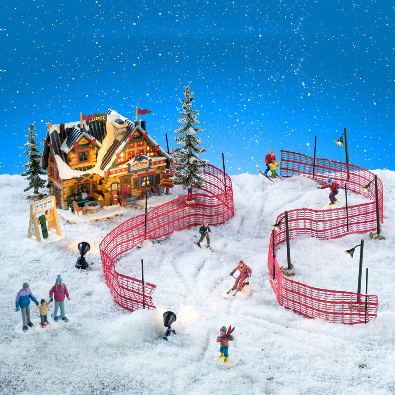 LEMAX 56676-UK Apres-Ski Lodge Set, INCL. Adaptor 74254, 550 mA (White)