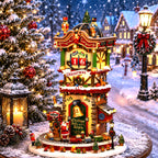 LEMAX 65518 Christmas Time Countdown - Lighted Christmas Village Building with Sound (2026)