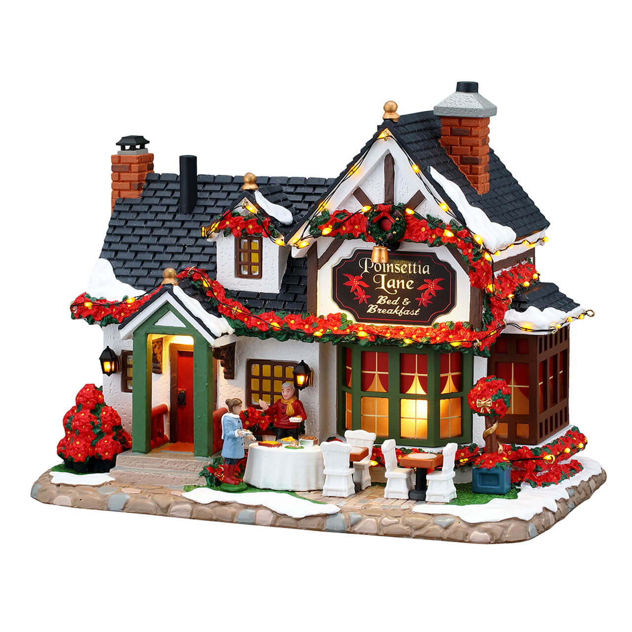 LEMAX 65525 Poinsettia Lane Bed & Breakfast, B/O (4.5V)