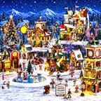 LEMAX 14870-UK Christmas Grove Skating Rink, Incl. Adaptor 74254, 550 mA (White)