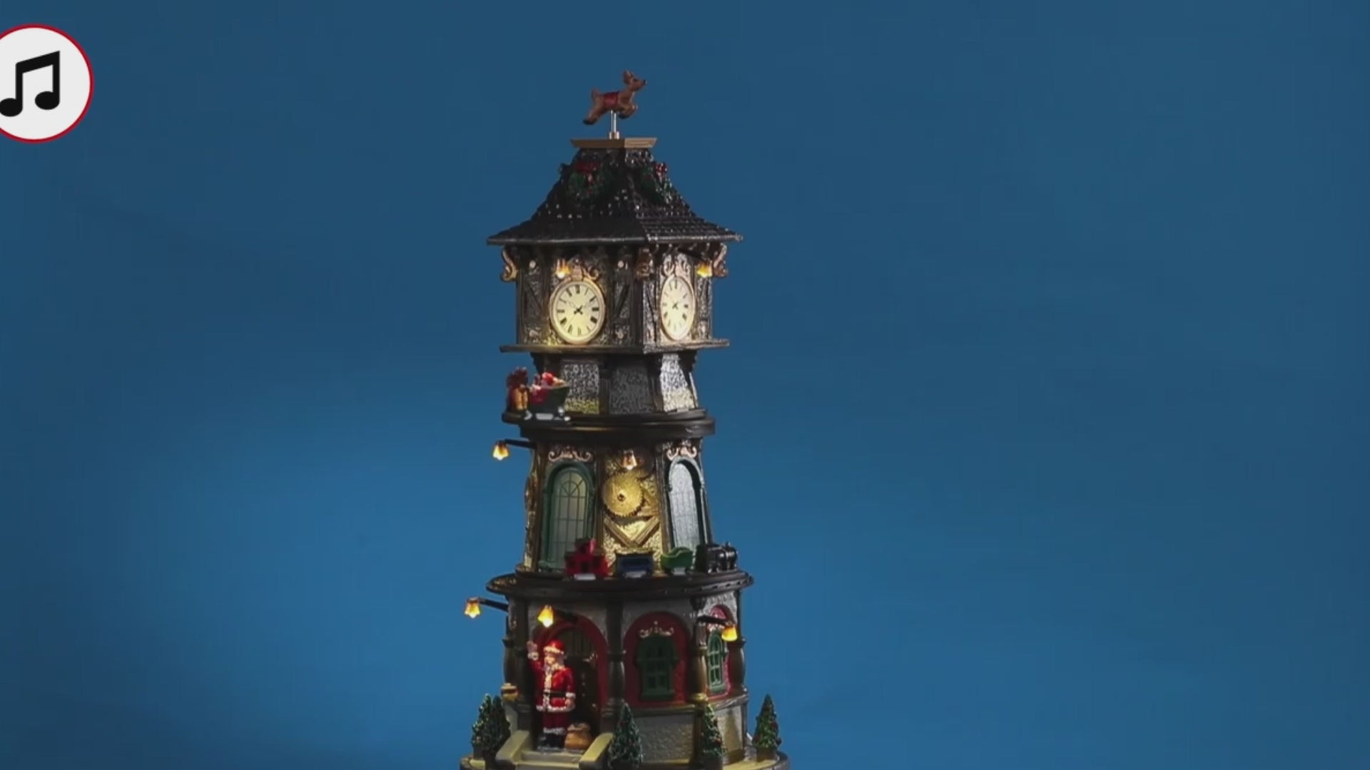 LEMAX 45735-UK Christmas Clock Tower, Incl. Adaptor 74254, 550 mA (White)