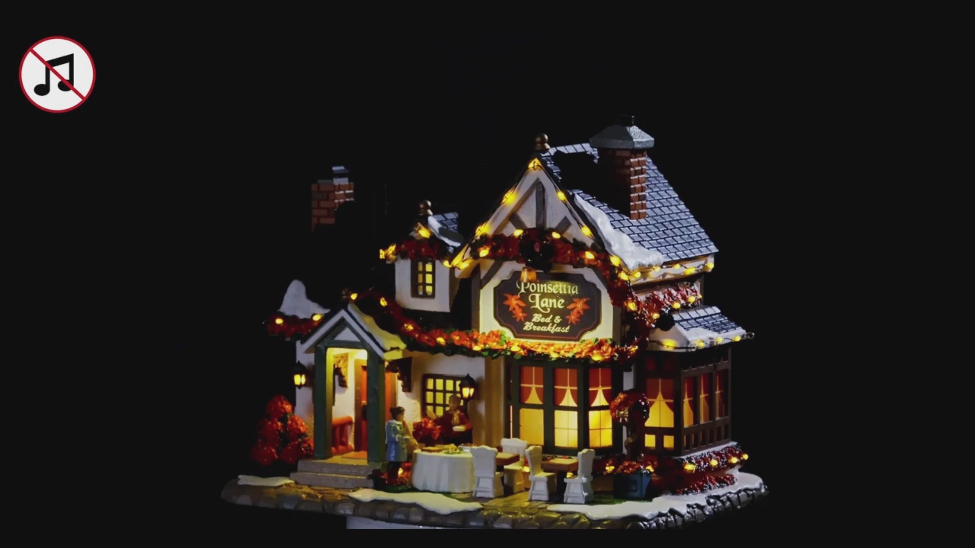 LEMAX 65525 Poinsettia Lane Bed & Breakfast, B/O (4.5V)