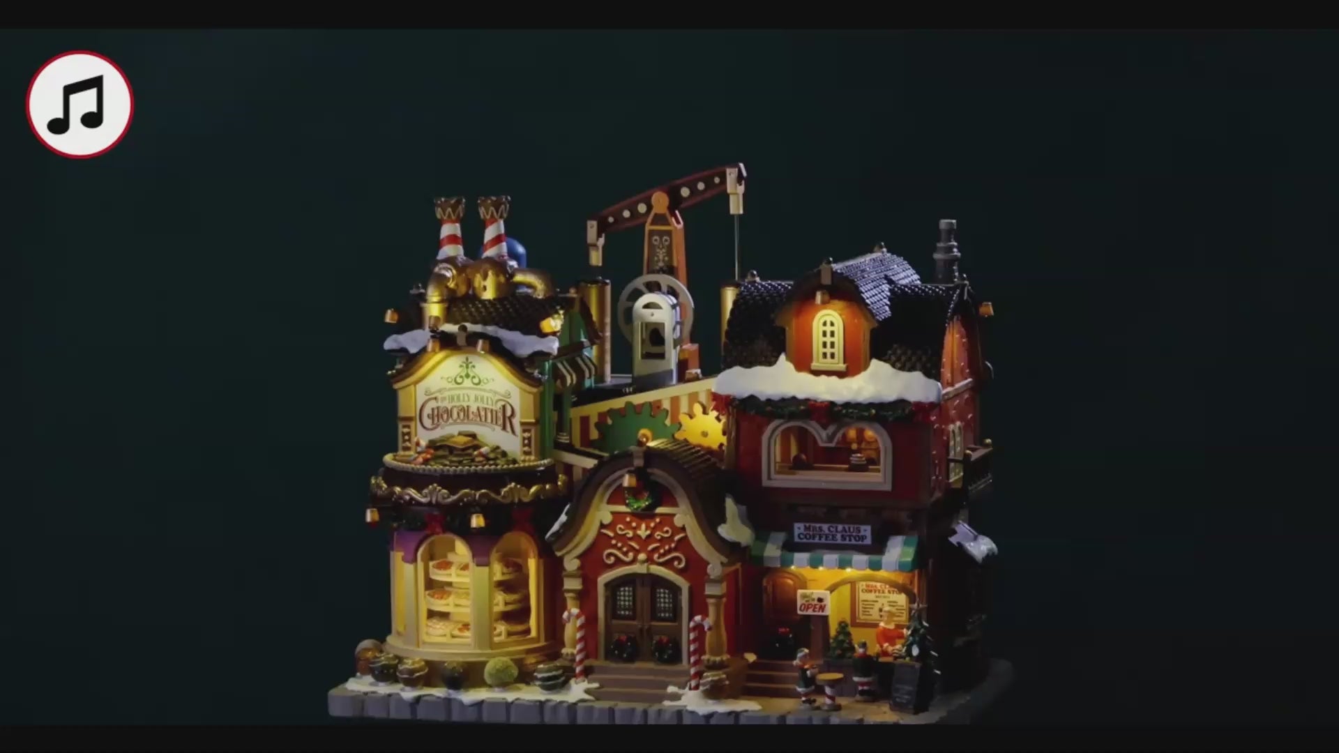 LEMAX 65521 The Holly Jolly Chocolatier & Mrs Claus Coffee Shop - Lighted Christmas Village Building with Sound (2026)