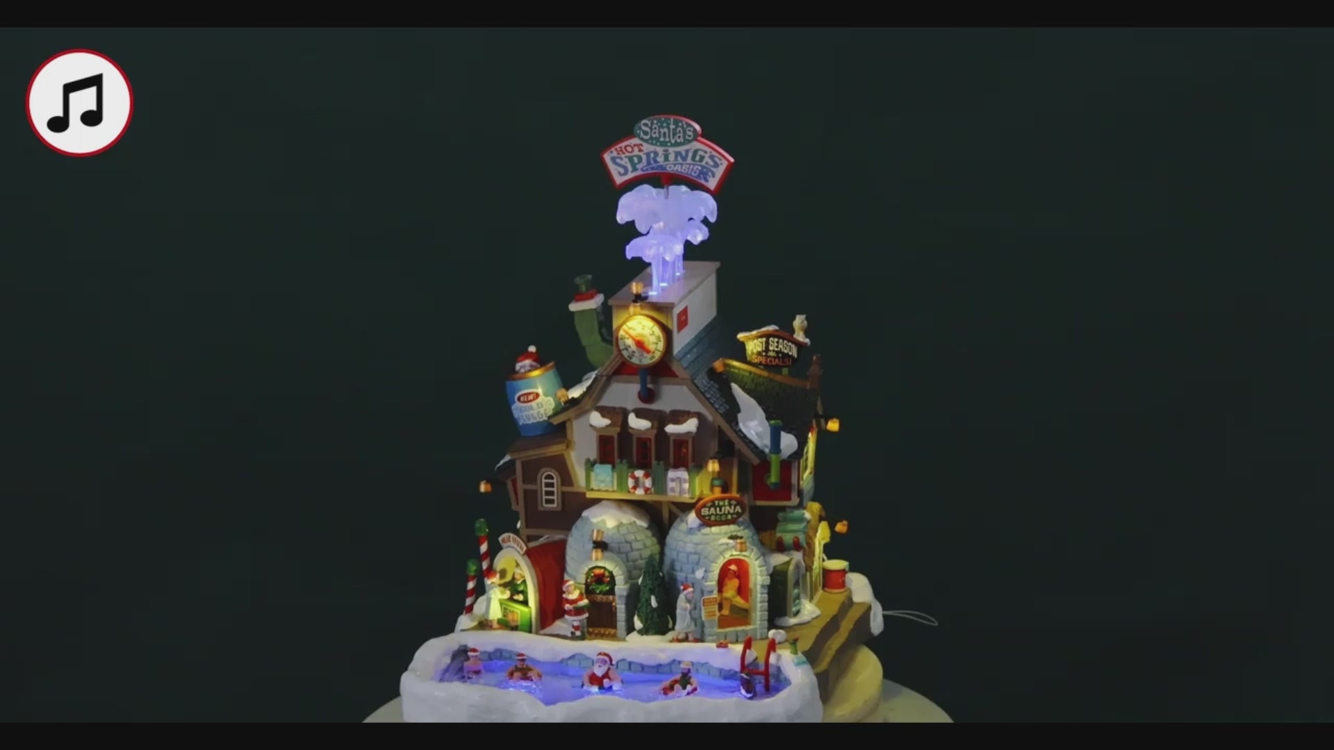 LEMAX 65522 Santa's Hot Springs Oasis - Lighted Christmas Village Building with Sound (2026)