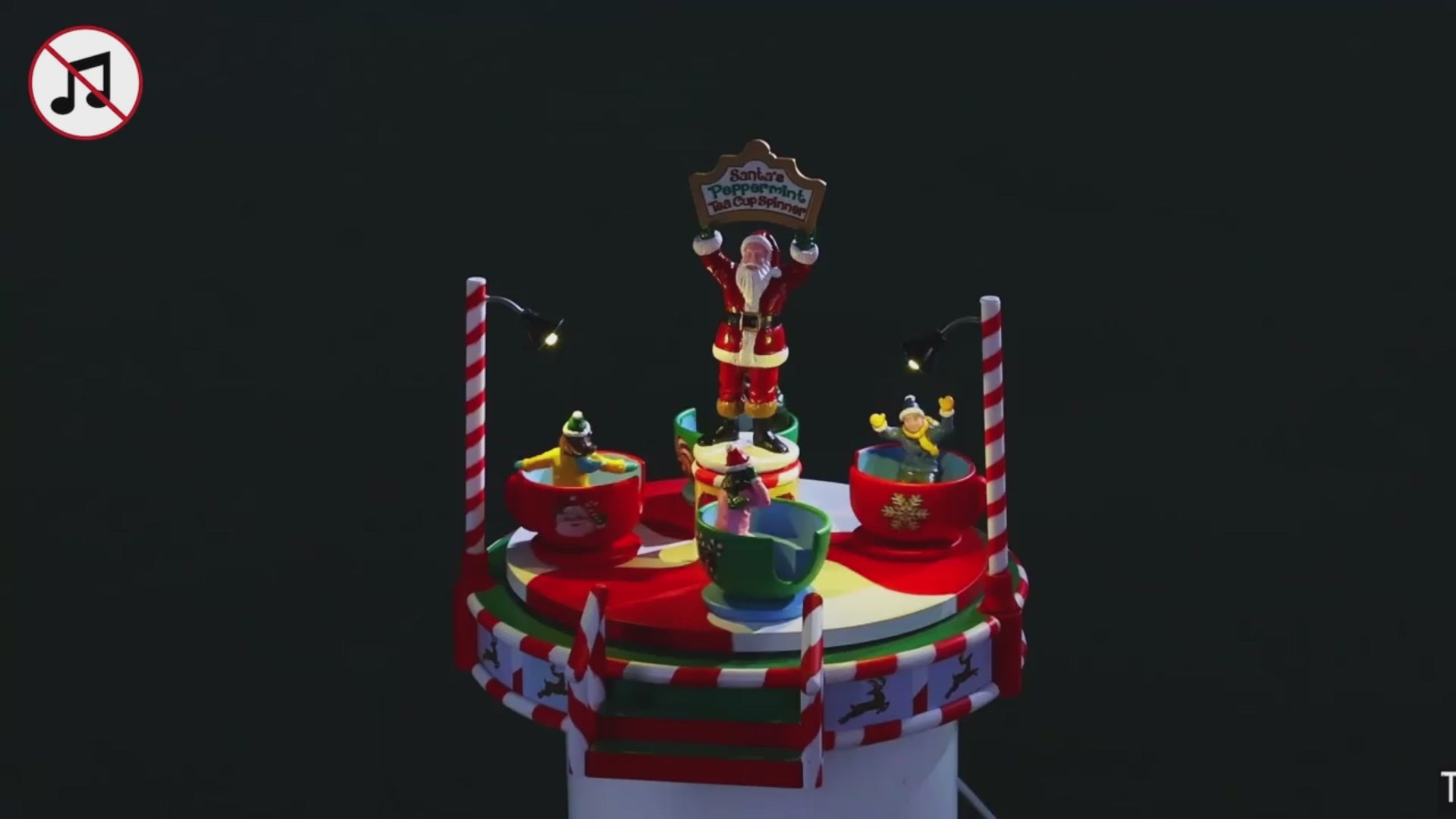 LEMAX 54446 Santa's Peppermint Teacup Spinner, B/O (4.5V)
